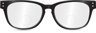 No-line bifocals (circles still visible)